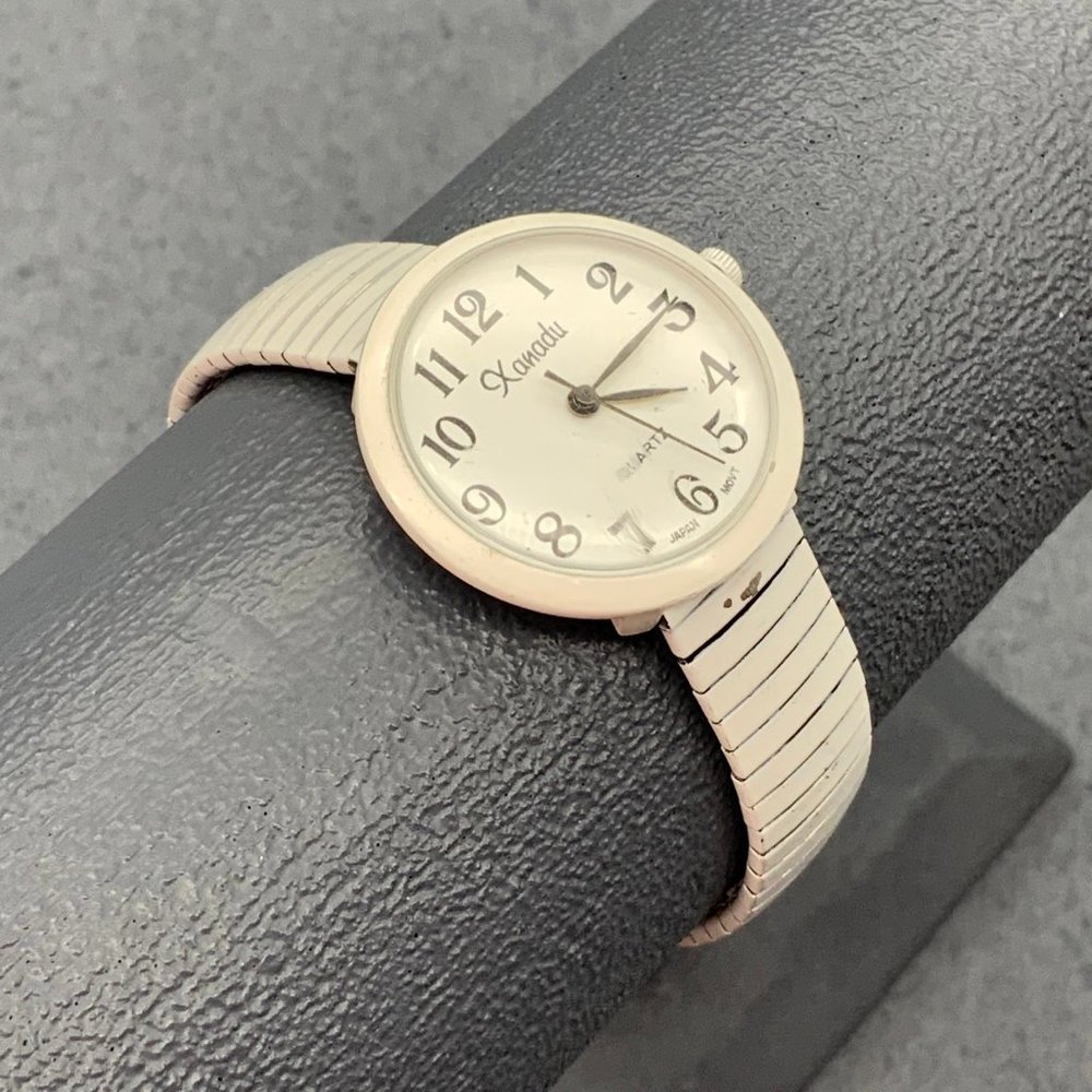 Xanadu Ladies Watch White Enamel Stretch As Is Quartz